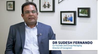 A screenshot from a video of Dr Sudesh Fernando, the Co-Founder of Cocogreen
