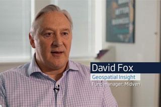 A screenshot of a video of David Fox, an employee of Geospace talking about how the Fund Manager Midven helped his business